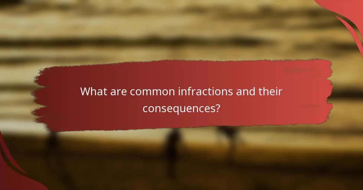 What are common infractions and their consequences?