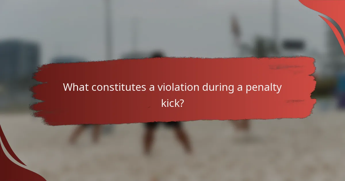 What constitutes a violation during a penalty kick?
